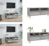 vidaXL Tv-meubel 100x34-5x44-5 cm bewerkt hout betongrijs - Tv Meubel - Tv Meubels - Tv Wandmeubel - Tv Tafel