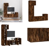 vidaXL 5-delige Tv-meubelset bewerkt hout gerookt eikenkleurig - Tv-kast - Tv-kasten - Tv-meubel - Hifi-meubel