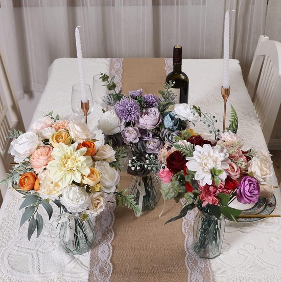 Combinatie kunstbloemen voor doe-het-zelf middenstukken, arrangementen