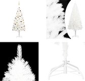 vidaXL Sapin de Noël artificiel avec LED et boules de Noël 240 cm Blanc - Sapin de Noël artificiel - Sapins de Noël artificiels - Sapin de Noël - Décoration de Noël