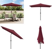 vidaXL Parasol met metalen paal 300x200 cm bordeauxrood - Parasol - Parasols - Tuinparasol - Tuinparasols