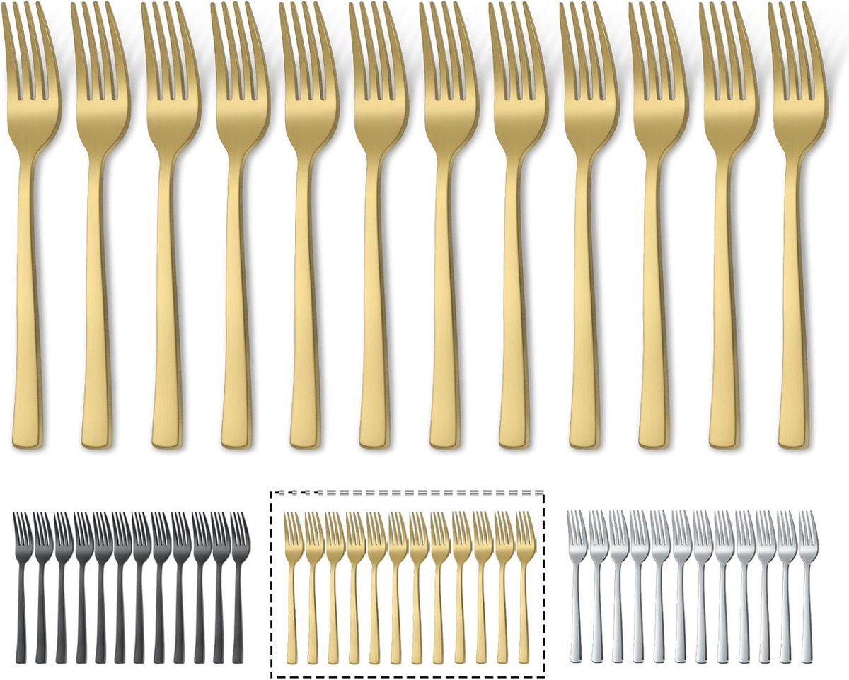 12 stuks vorken van mat goud 20 4 cm elegante tafelvorken bestek geschikt voor thuis feest restaurant vaatwasmachinebestendig