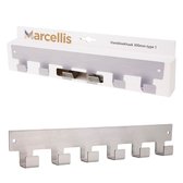 Marcellis - Industriële handdoekhaak - handdoekhouder - ophanghaak - 6 haken - roestvrij staal - incl. bevestigingsmateriaal