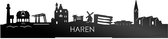Standing Skyline Haren Zwart Glanzend - 40 cm - Woon decoratie om neer te zetten en om op te hangen - Meer steden beschikbaar - Cadeau voor hem - Cadeau voor haar - Jubileum - Verjaardag - Housewarming - Aandenken aan stad - WoodWideCities