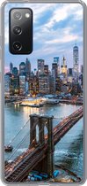 Geschikt voor Samsung Galaxy S20 FE hoesje - New York - Brooklyn Bridge - Boot - Siliconen Telefoonhoesje