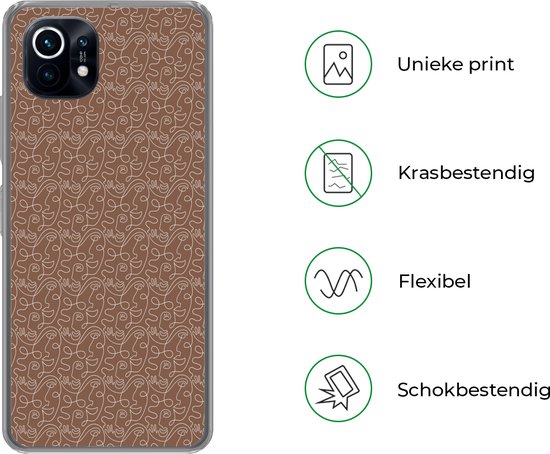Xiaomi Mi 11 - Visage - Motifs - Abstrait - Coque de téléphone en Siliconen