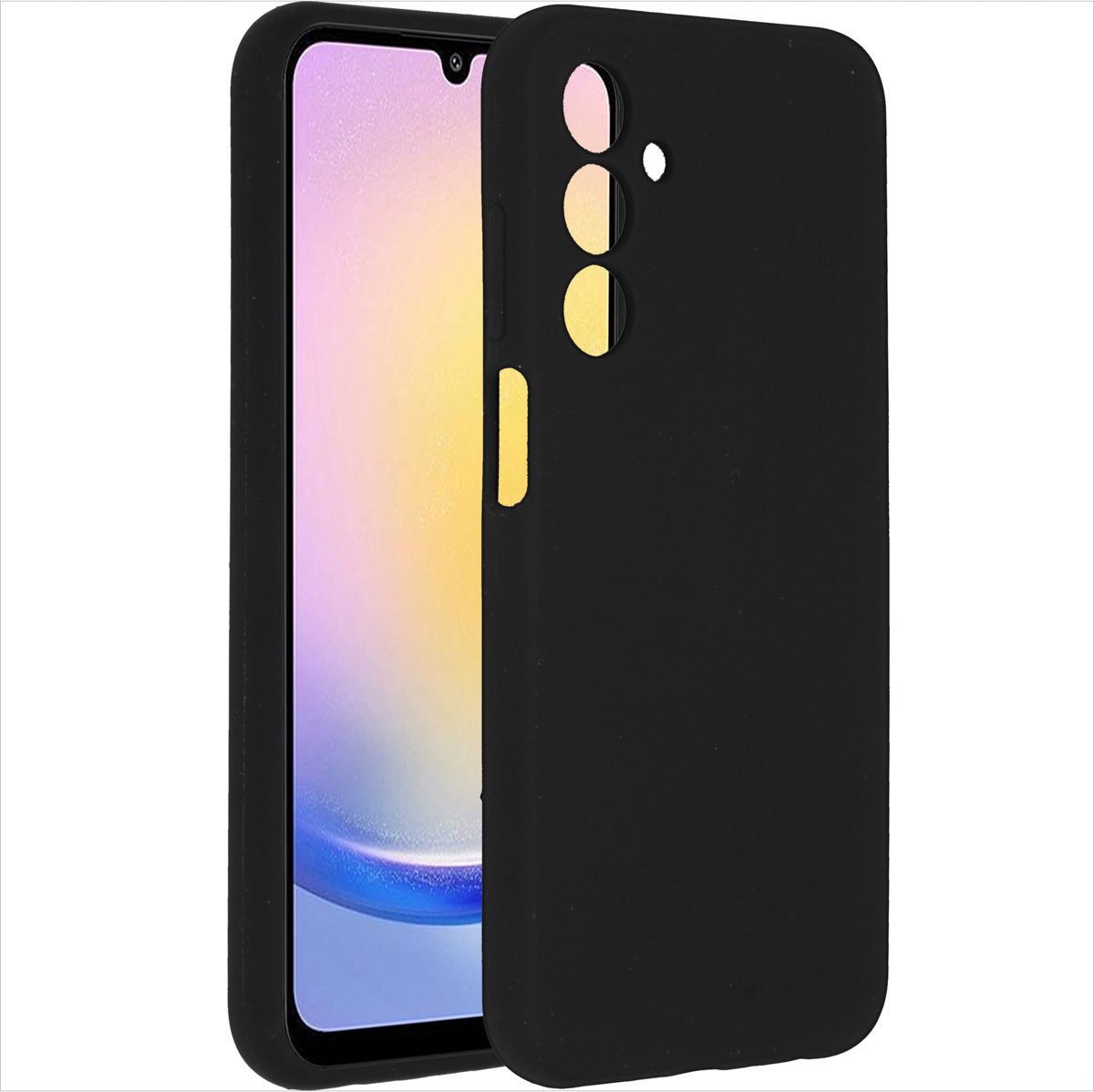 Accezz Hoesje Geschikt voor Samsung Galaxy A25 Hoesje Siliconen - Accezz Liquid Silicone Backcover - Zwart