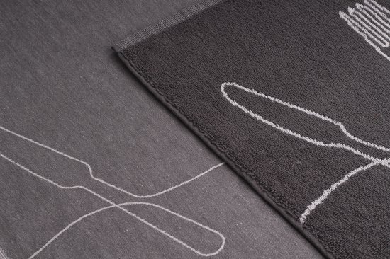 Luxe Cuisine- & Torchon - Set de 12 - 100% coton de haute qualité - Hip - gris