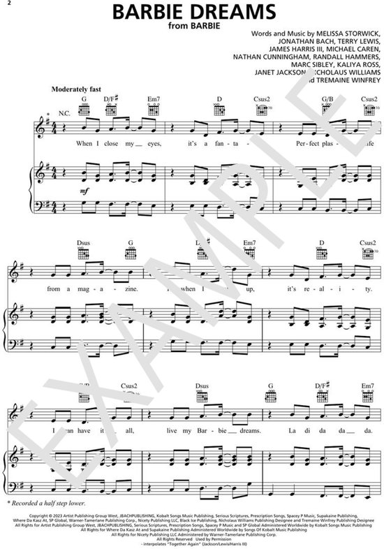 Hal Leonard Songs from Barbie Recueil de chansons pour piano, chant et guitare