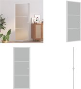 vidaXL Binnendeur 83x201-5 cm matglas en aluminium wit - Binnendeur - Binnendeuren - Deur - Deuren