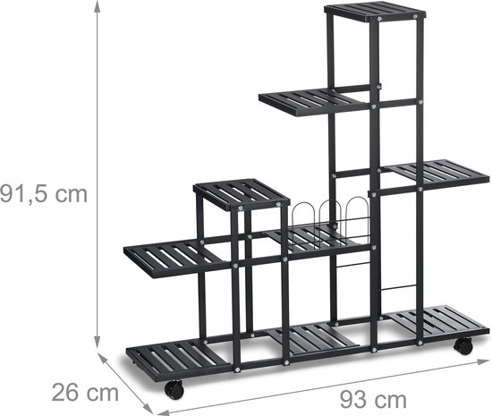 Plantenrek op wielen met 4 planken kopen