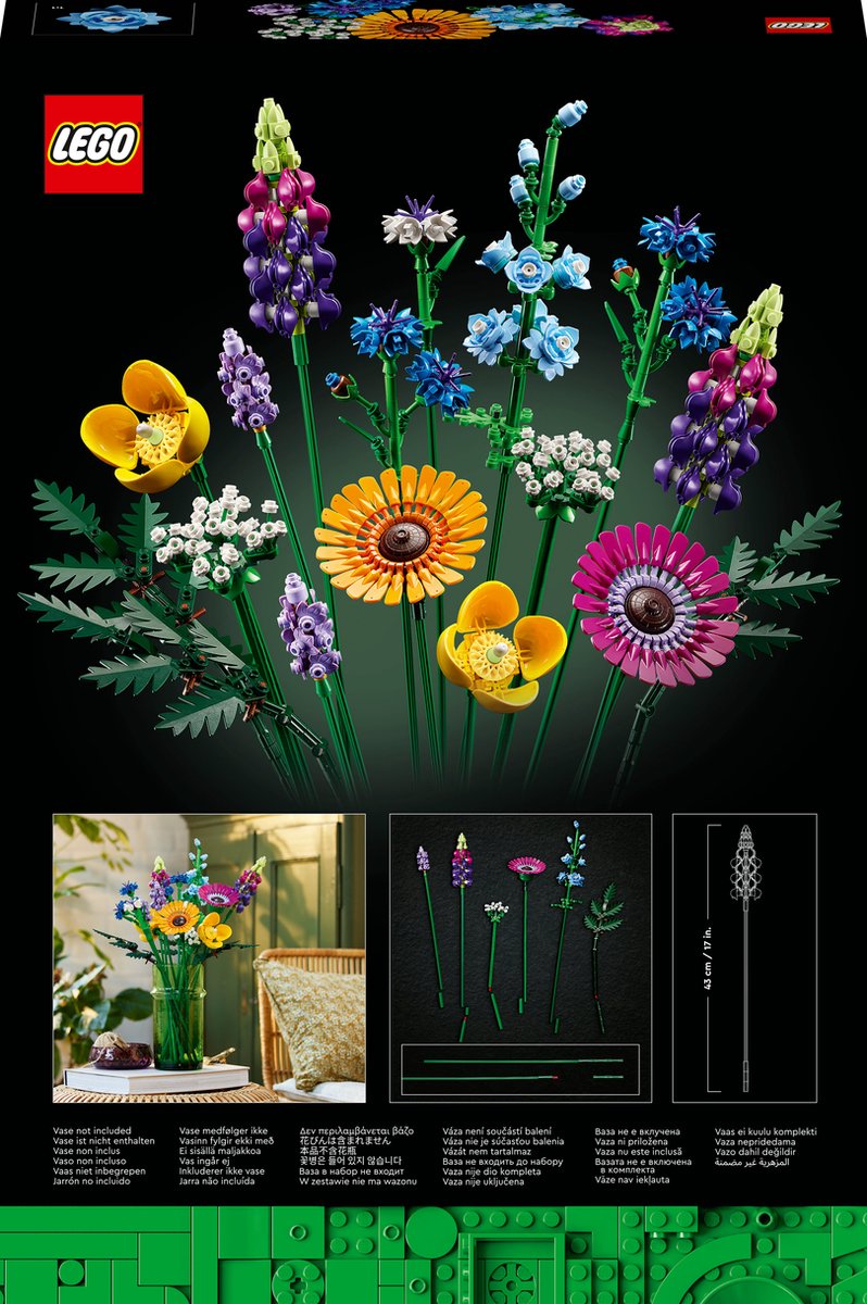 LEGO Icons Wilde Bloemen Boeket Bouwset voor Volwassenen, Botanical Collection - 10313 — afbeelding 20