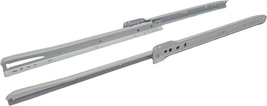 Hoexs - Guides de tiroir - Guide à rouleaux - 30 cm - Wit - Set de 2 - Rails de tiroir - Entièrement extensible