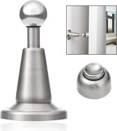 Deurstopper van roestvrij staal, magnetische sluiting deurstopper wandmontage deurbuffer (zilver)