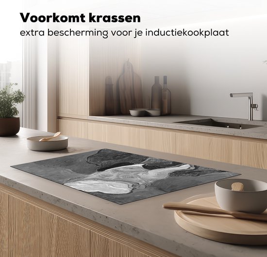 KitchenYeah® Inductie beschermer 80.2x52.2 cm - Portret van Dr. Gachet - Vincent van Gogh - Zwart - Wit - Kookplaataccessoires - Afdekplaat voor kookplaat - Inductiebeschermer - Inductiemat - Inductieplaat mat