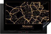 KitchenYeah® Inductie beschermer 81.2x52 cm - Kaart - Madrid - Goud - Zwart - Kookplaataccessoires - Afdekplaat voor kookplaat - Inductiebeschermer - Inductiemat - Inductieplaat mat