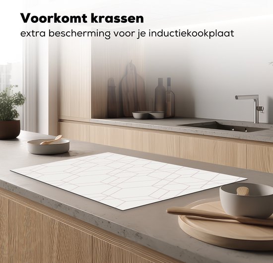 KitchenYeah® Inductie beschermer 81x52 cm - Mozaïek - Design - Geometrie - Kookplaataccessoires - Afdekplaat voor kookplaat - Inductiebeschermer - Inductiemat - Inductieplaat mat