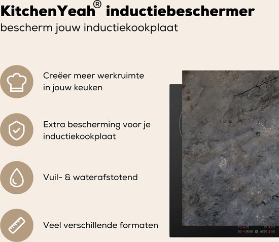 KitchenYeah® Inductie beschermer 77x59 cm - Inductie mat - Roest print - Leisteen - Vintage - Inductie beschermer - Kookplaataccessoires - Afdekplaat voor kookplaat - Inductiebeschermer - Inductiemat - Inductieplaat mat