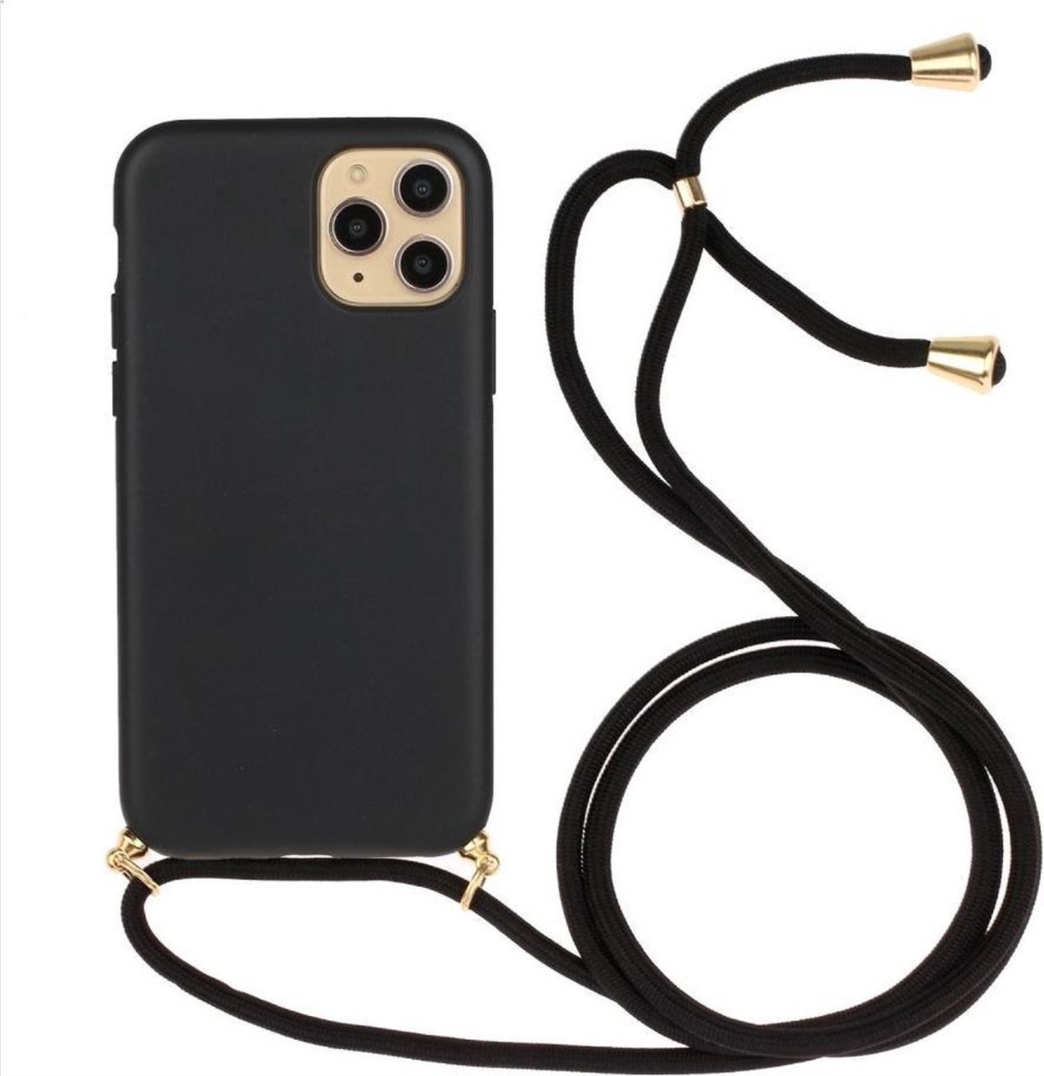 CHPN - iPhone 13 pro Case - Zwart - Met koord - Geschikt voor Apple iPhone 13 pro - Telefoonhoesje - Phonecover - iPhonecover - Phonecase -Telefoonhoes met koord