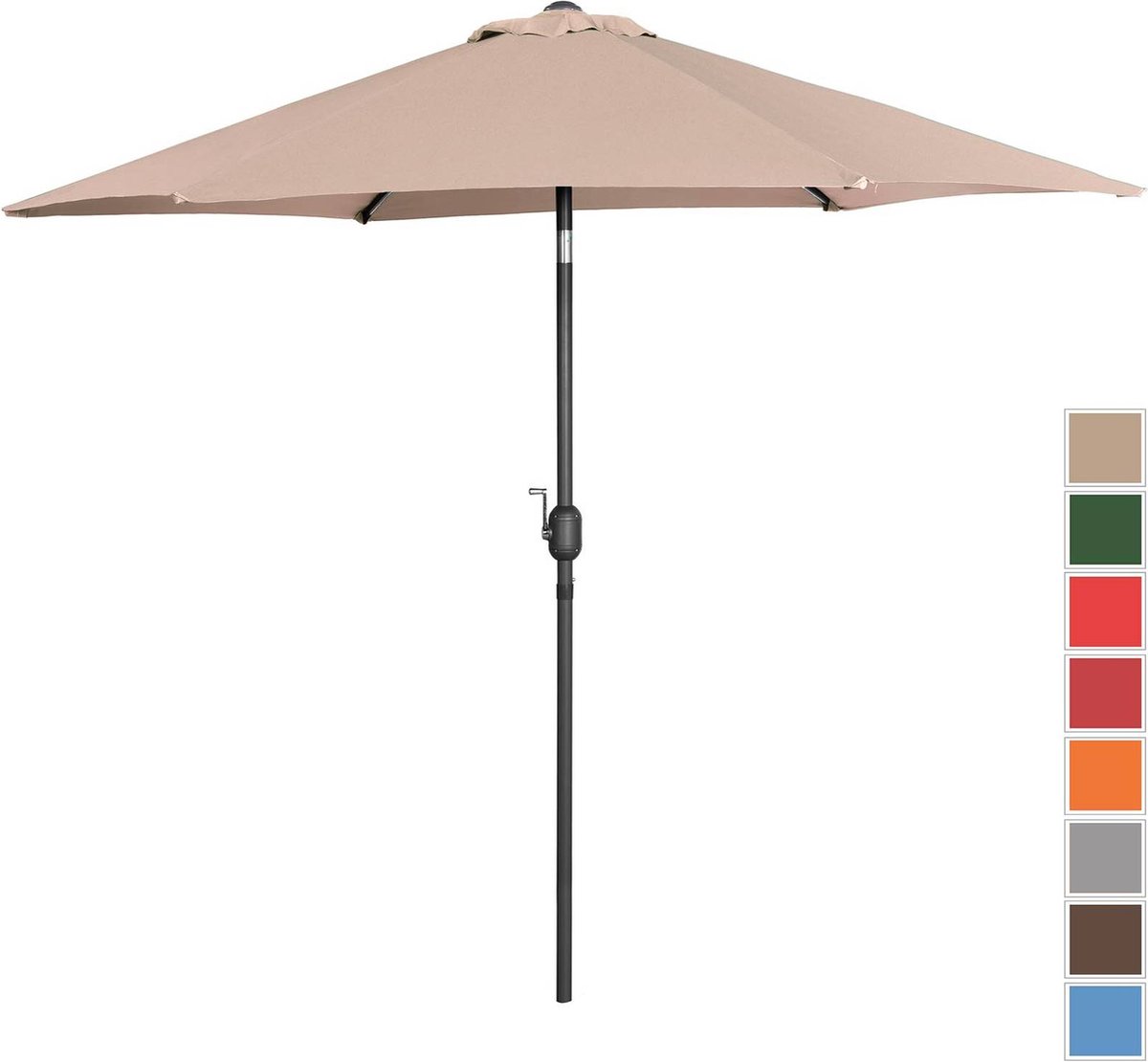 Uniprodo Parasol groot - crèmekleurig - zeshoekig - Ø 270 cm - kantelbaar
