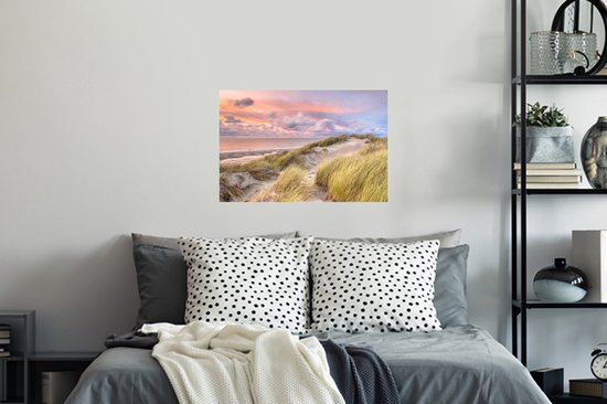 Stickers Stickers muraux - Plage - Mer - Dune - Coucher de soleil - 60x40 cm - Film adhésif