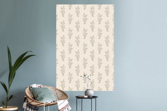 Stickers muraux - Vintage - Feuilles - Pastel - 80x120 cm - Feuille adhésive