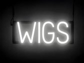 WIGS - Lichtreclame Neon LED bord verlicht | SpellBrite | 42 x 16 cm | 6 Dimstanden - 8 Lichtanimaties | Reclamebord neon verlichting