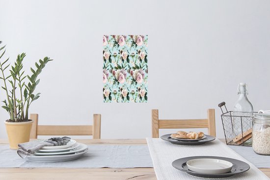 Stickers Stickers muraux - Fleurs - Roses - Pastel - 20x30 cm - Feuille adhésive