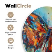 WallCircle - Wandcirkel ⌀ 90 - Vlinder - Kleuren - Kunst - Schilderij - Ronde schilderijen woonkamer - Wandbord rond - Muurdecoratie cirkel - Kamer decoratie binnen - Wanddecoratie muurcirkel - Woonaccessoires