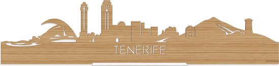 Standing Skyline Tenerife Bamboe hout - 40 cm - Woon decoratie om neer te zetten en om op te hangen - Meer steden beschikbaar - Cadeau voor hem - Cadeau voor haar - Jubileum - Verjaardag - Housewarming - Aandenken aan stad - WoodWideCities