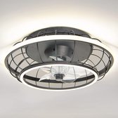 Zwarte plafondventilator Lilu met geïntegreerde LEDs