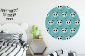 WallCircle - Wandcirkel ⌀ 140 - Panda - Dieren - Bloemen - Design - Ronde schilderijen woonkamer - Wandbord rond - Muurdecoratie cirkel - Kamer decoratie binnen - Wanddecoratie muurcirkel - Woonaccessoires