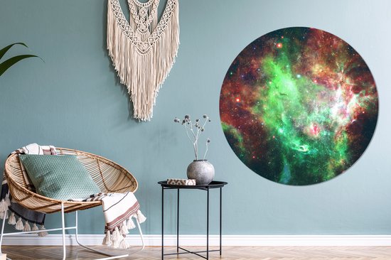 WallCircle - Cercle mural ⌀ 150 - Espace - Rouge - Vert - Tableaux ronds salon - Assiette murale ronde - Décoration murale cercle - Décoration chambre intérieur - Décoration murale cercle mural - Accessoires de maison