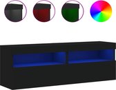 vidaXL - Tv-wandmeubels - met - LED-verlichting - 2 - st - 60x30x40 - cm - zwart