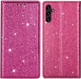 Coverup Glitter Book Case - Geschikt voor Samsung Galaxy A35 Hoesje - Roze