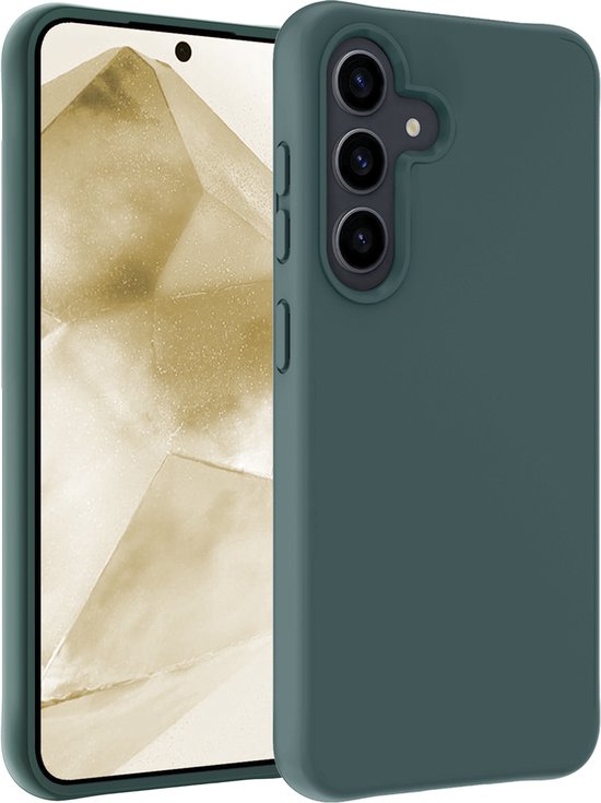 Hoesje Geschikt voor Samsung A55 Hoesje Siliconen Case - Hoes Geschikt voor Samsung Galaxy A55 Hoes Siliconen - Donkergroen
