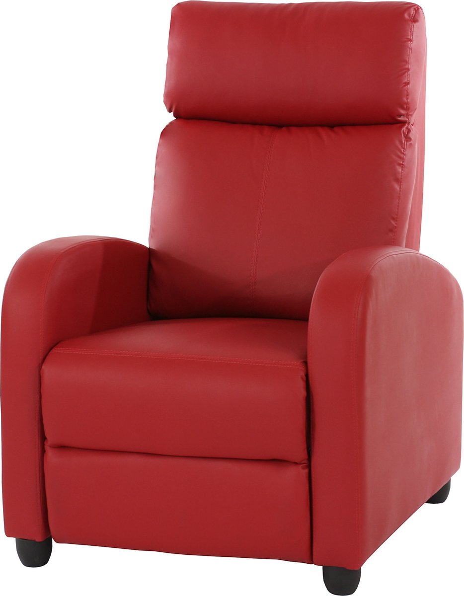 MCW Televisiefotelstoel Relaxfauteuil Ligstoel Denver, kunstleer ~ rood