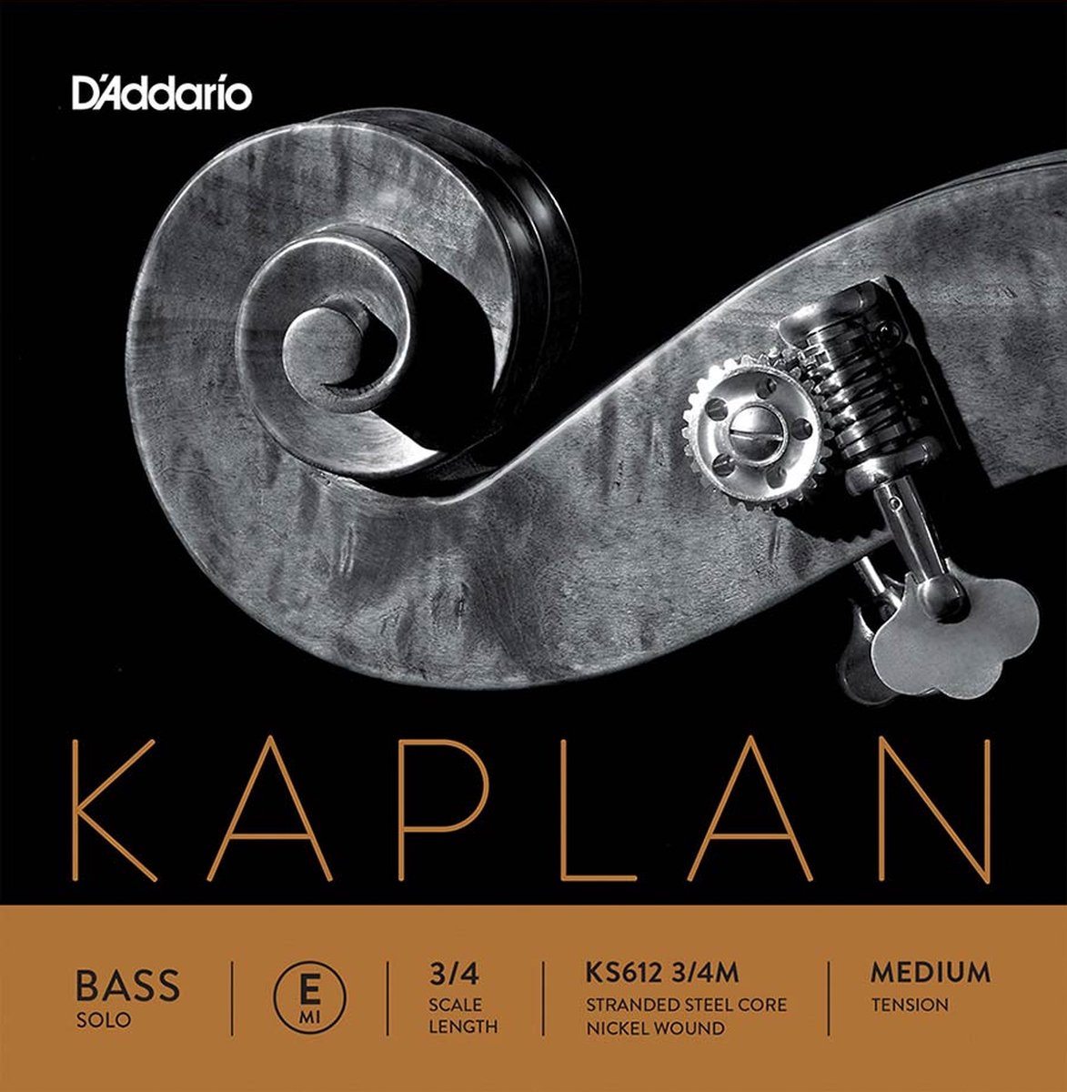 D'Addario KS612-34M double bass string E-2, medium, stranded steel, nickel wound, solo