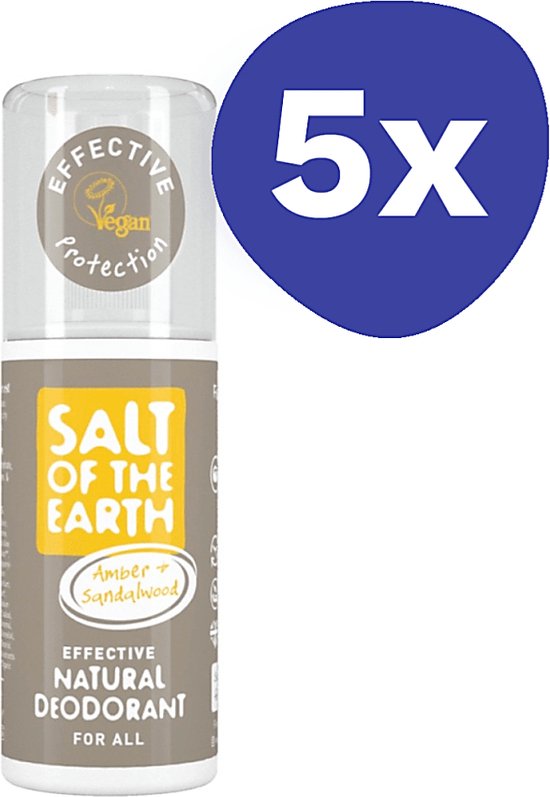 Salt of the Earth Amber & Sandalwood Deodorant Spray (5x 100ml)