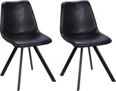 Set van 2 stoelen LUBINE - Kunstleer - Zwart L 44 cm x H 83.5 cm x D 59.5 cm