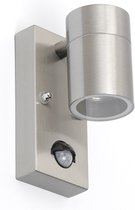 QAZQA solo - Moderne Buitenlamp met Bewegingsmelder | Bewegingssensor | sensor Up Down voor buiten - 1 lichts - D 105 mm - Staal - Buitenverlichting