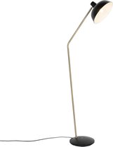 QAZQA milou - Retro Vloerlamp | Staande Lamp - 1 lichts - H 138 cm - Zwart - Woonkamer | Slaapkamer | Keuken