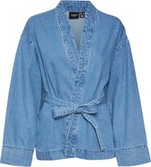 Vero Moda Jas Vmkeely Ls Belted Short Dnm Kimino 10304944 Medium Blue Denim Dames Maat - M