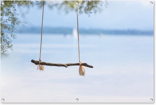 Strand schommel Caraiben Tuinposter 120x80 cm - Foto op Tuinposter (tuin decoratie)