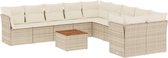 vidaXL - 11-delige - Tuinset - met - kussens - poly - rattan - beige