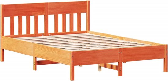 vidaXL - Bed frame met lattenbodem - Wit - Massief grenenhout - 140x200 cm | Leen Bakker