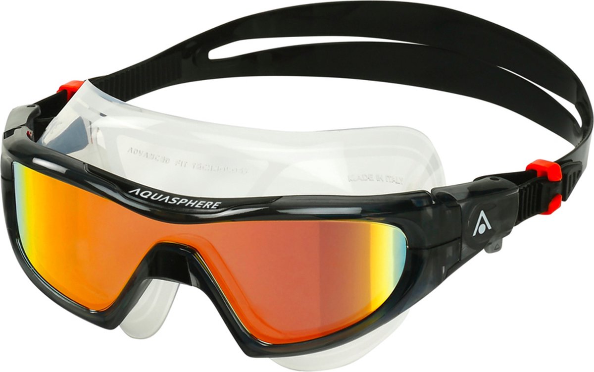Aquasphere Vista Pro - Zwembril - Volwassenen - Orange Titanium Mirrored Lens - Grijs/Oranje