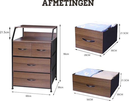 Ladekast, Commode, 214x35x75 cm, Voor slaapkamer, kamer, Elektrische haard, Eiken