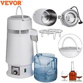 Vevor - Waterdestilleerder - Destilleerapparaat - Waterzuiveringsapparaat - Water, alcohol, whiskey, brandy, vodka Destilleren - 4L - Wit - RVS
