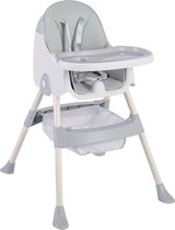 K IKIDO Baby Eetstoel - Kinderstoel - Babytafelstoel - Opvouwbare Eetstoel - Multifunctionele Babystoel Voor Aan Tafel - Dubbele Plaat - Waterdicht - Kinderzetel - Grijs